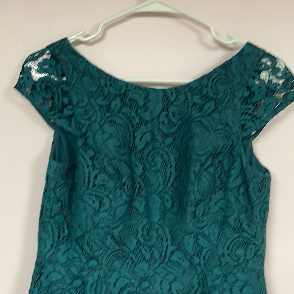 J Crew teal lace lined sheath dress , size 2, great condition! - Picture 5 of 9